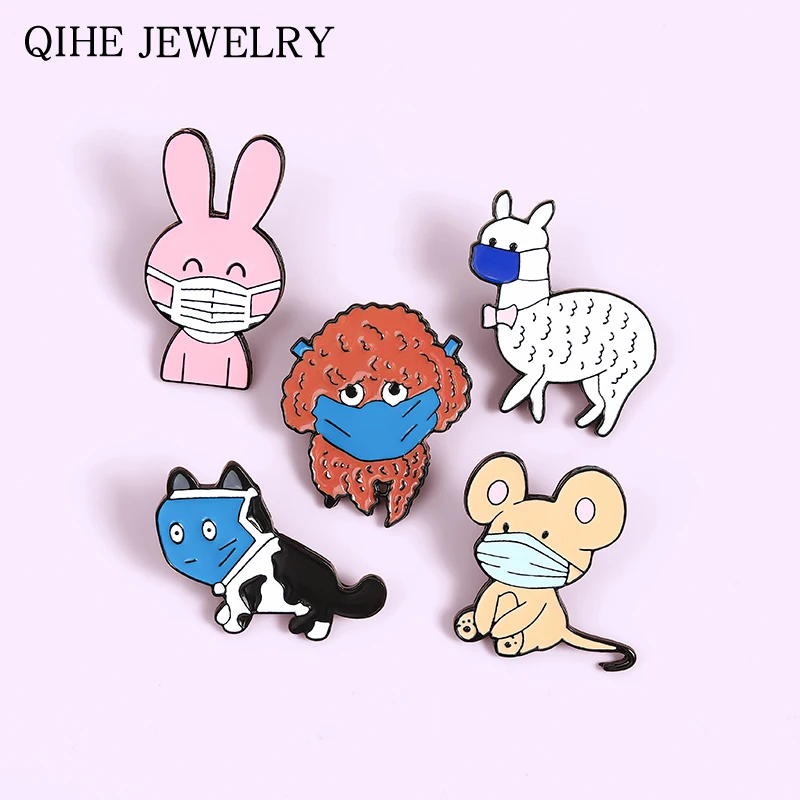 Cartoon Funny Animals Enamel Pins Cute Cat Dog Rabbit Rat Brooches Bag  Lapel Pin Badges Jewelry For Kids Friends Wholesale - Brooches - AliExpress