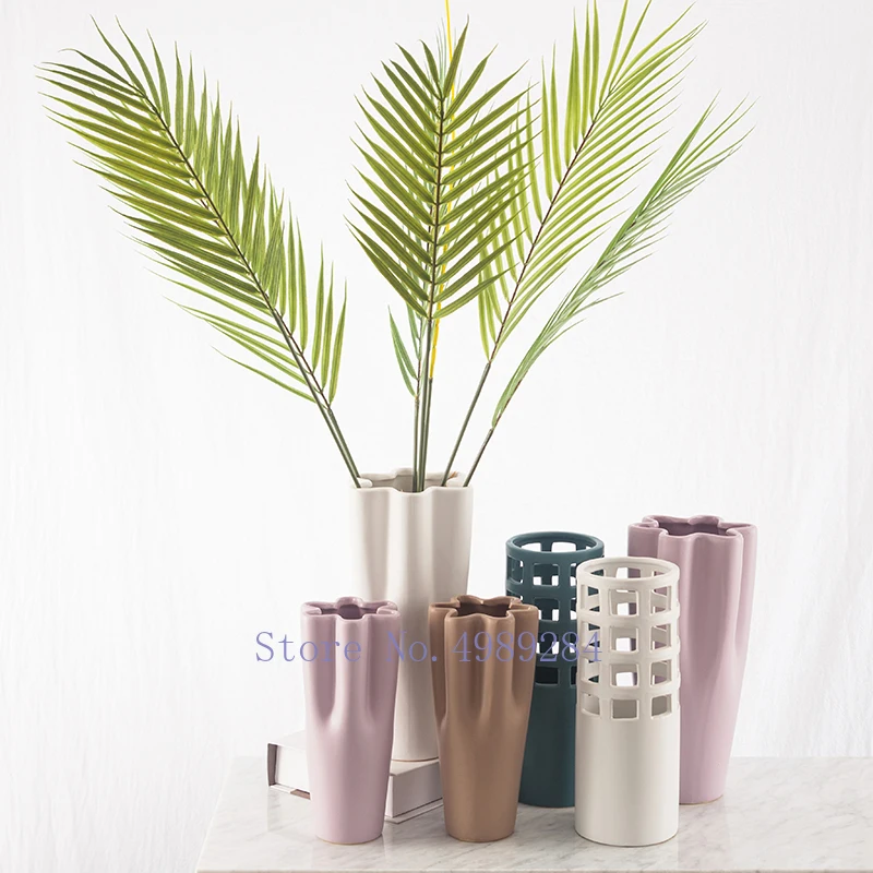 

Creative Nordic Ceramic vase Flower pattern Flower arrangement accessories modern Home dining table decoration vases for flowers