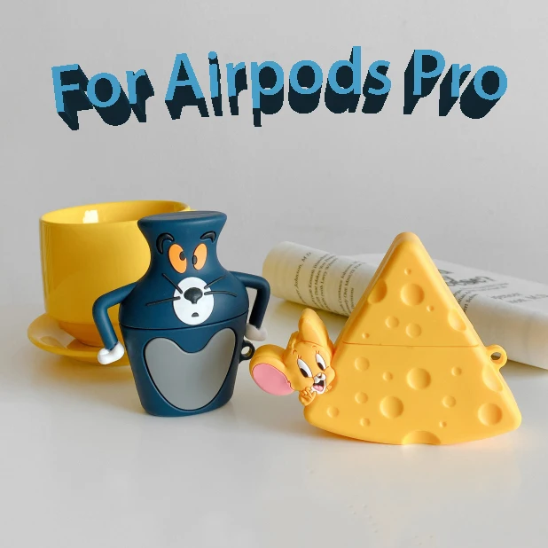 3D силиконовый чехол для наушников Fuuny Tom Jerry Airpods Pro 1 2 милый беспроводной Bluetooth