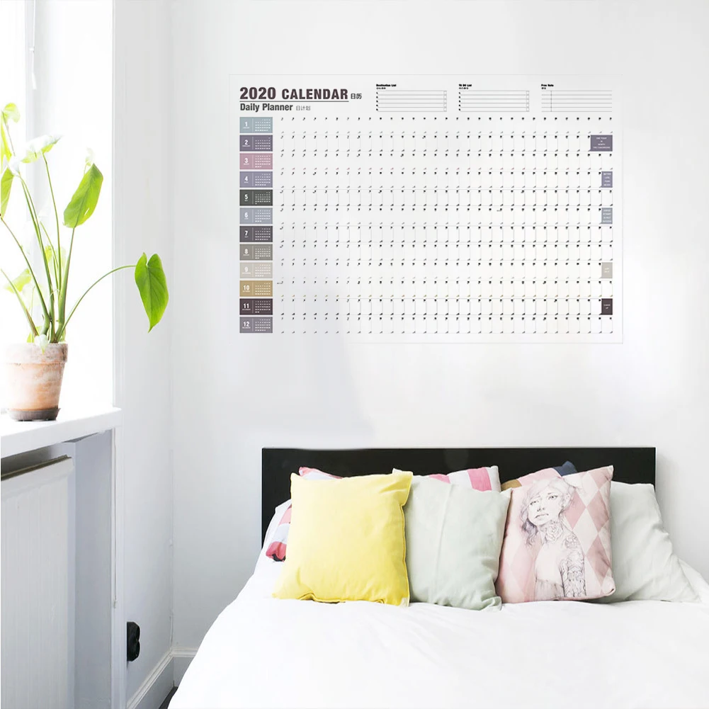 QuyWin 1Pc Fashion Wall Stickers /& Murals New Year 2020 365 Days Wall Calendar Daily Planner Study Schedule Reminder for Home Bedroom Nursery Decor