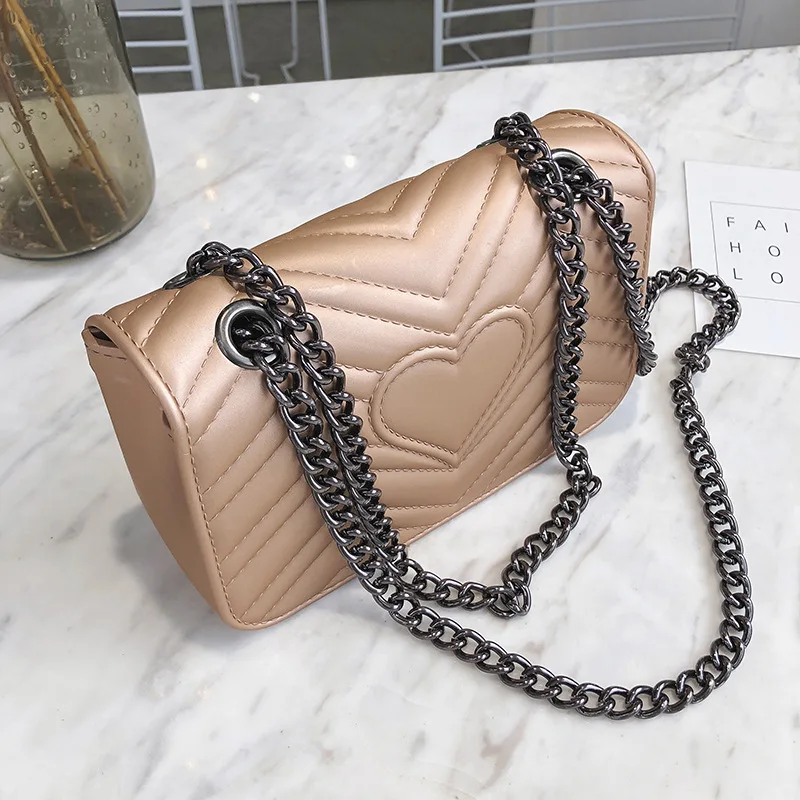 

2018 New Style One-Shoulder Chain WOMEN'S Bag Versitile Fashion Fashion Korean-style Shoulder Bag Hair
