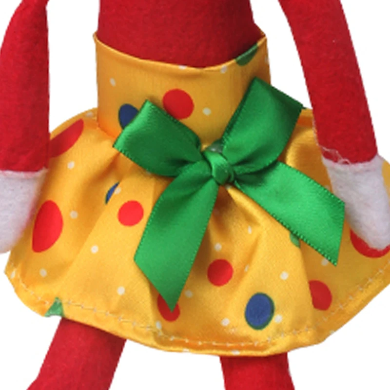 Christmas Elf Doll Fairy Red Clothes Bow Skirt Dress Toys For Children Accessories Christmas Gift Elves(No Doll)m29 Christmas Elf Doll Fairy Red Clothes Bow Skirt Dress Toys For Children Accessories Christmas Gift Elves(No Doll)m29