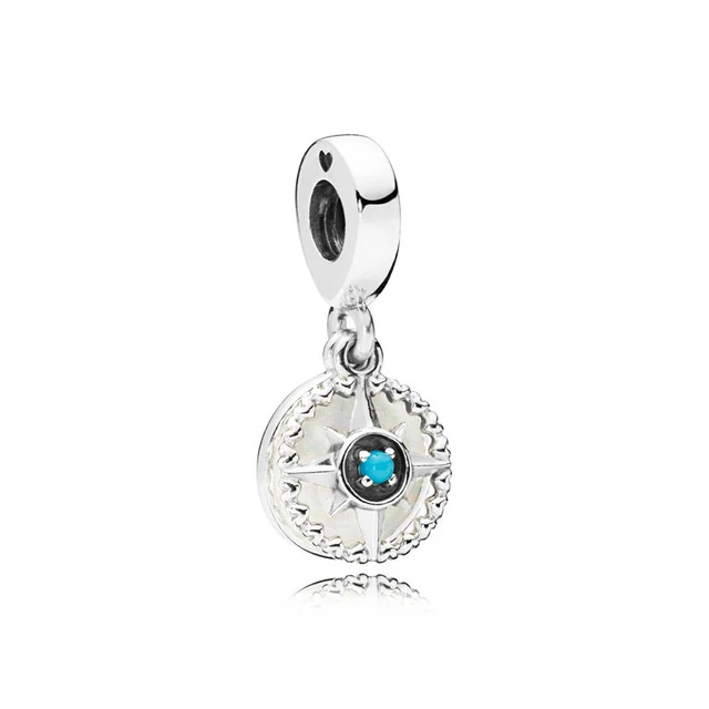 925 Sterling Silver 1:1 797196EN23 COMPASS ROSE HANGING CHARM Vintage Women Jewelry
