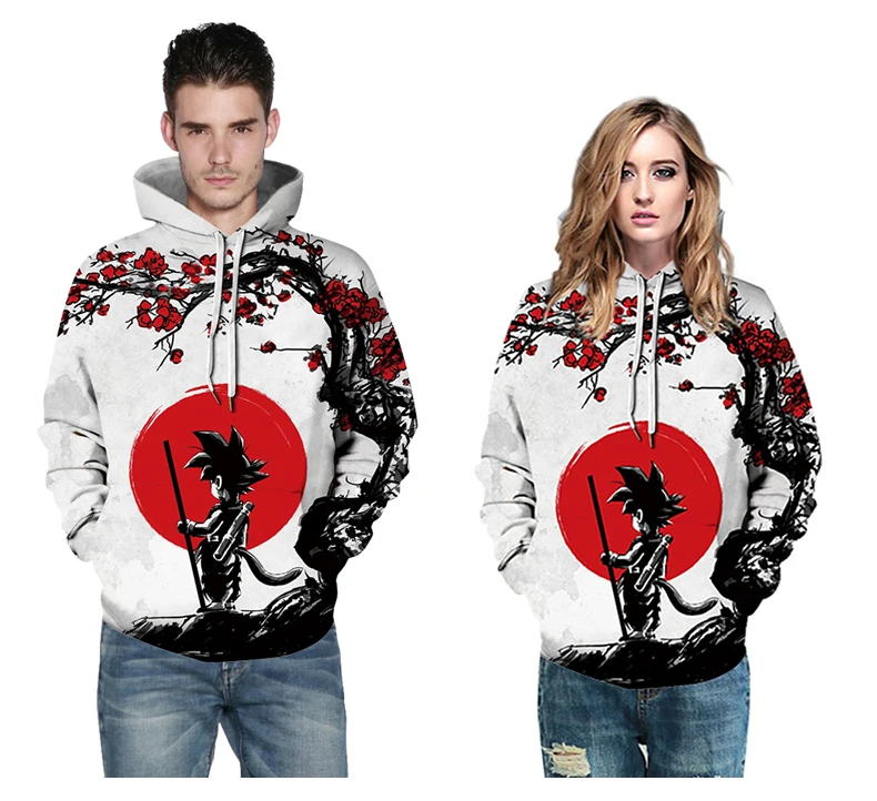 

LIASOSO 3d Printed Hooded Goku Saiyan Surrounding Harajuku Anime Teen Loose Couple Hoodes Streetwear Naruto Men Clothing