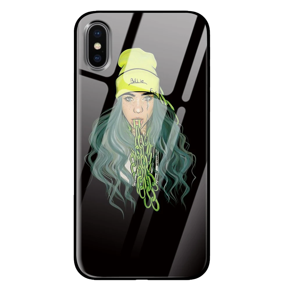 Billie Eilish роскошные чехлы из закаленного стекла для samsung Galaxy S10 S8 S9 Plus Note 8 9 - Цвет: 5