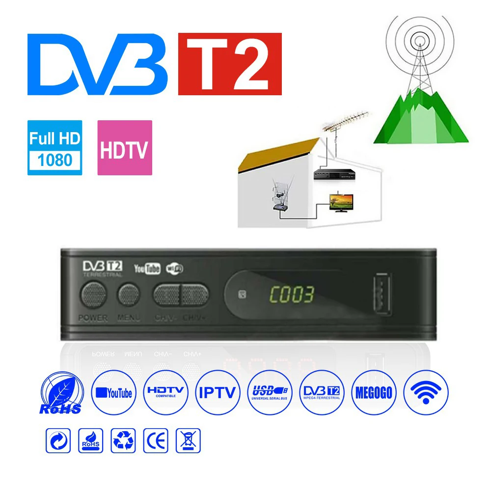 HD 1080p ТВ тюнер Dvb T2 Vga ТВ Dvb-t2 для монитора адаптер USB2.0 тюнер приемник спутниковый декодер Dvbt2 руководство по России