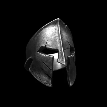 

Classic Vintage King of Sparta Helmet Ring Men's Sparta Stainless Steel Rings Minimalism Biker Jewelry