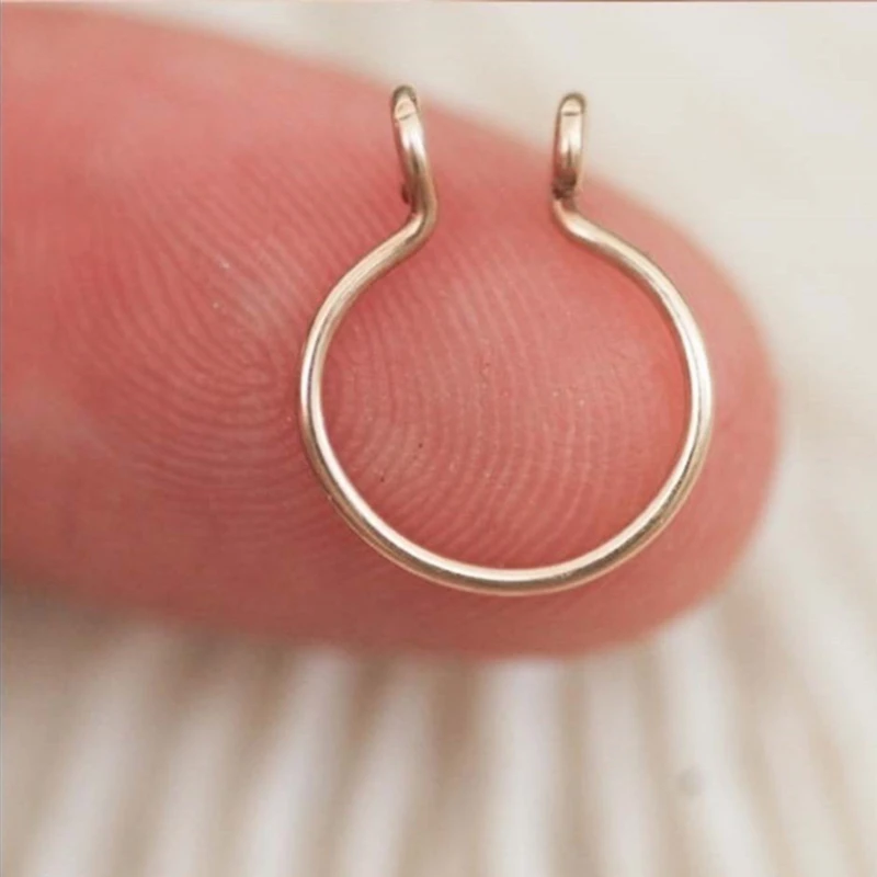 New 1pc Medical Steel Titanium Steel Sexy Open U Shape Semicircle Ear Clip Nasal Clip Nose Ring Nose Stud Piercing Jewelry Gift-2