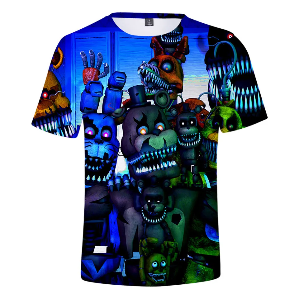 Футболка для мальчиков пять ночей у FNAF Забавный топ с 3D рисунком брендовая