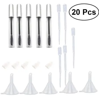 

12ml Mascara Tube Set With Eyelash Wand Cosmetic Container Empty Plastic Refillable Bottles With Funnels And Transfer Pipettes