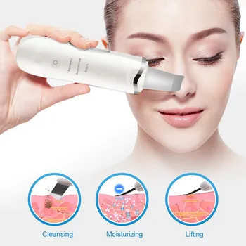 

Facial Skin Scrubber,Ultrasonic face peel,skin Cleaner,Face scrubber Peeling Tool Skin Massage Scrubber Spatula USB Charge