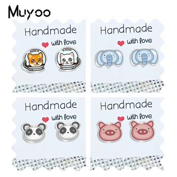 

2020 New Space Cat Dog Stud Earring Elephant Panda Acrylic Earrings Cartoon Animal Epoxy Resin Transparent Jewelry Handamde