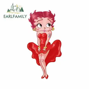

EARLFAMILY 13cm x 6.4cm Anime Car Stickers for Betty Boop Sexy Graphics Vinyl Trunk Bumper VAN JDM Laptop Decal Car Wrap