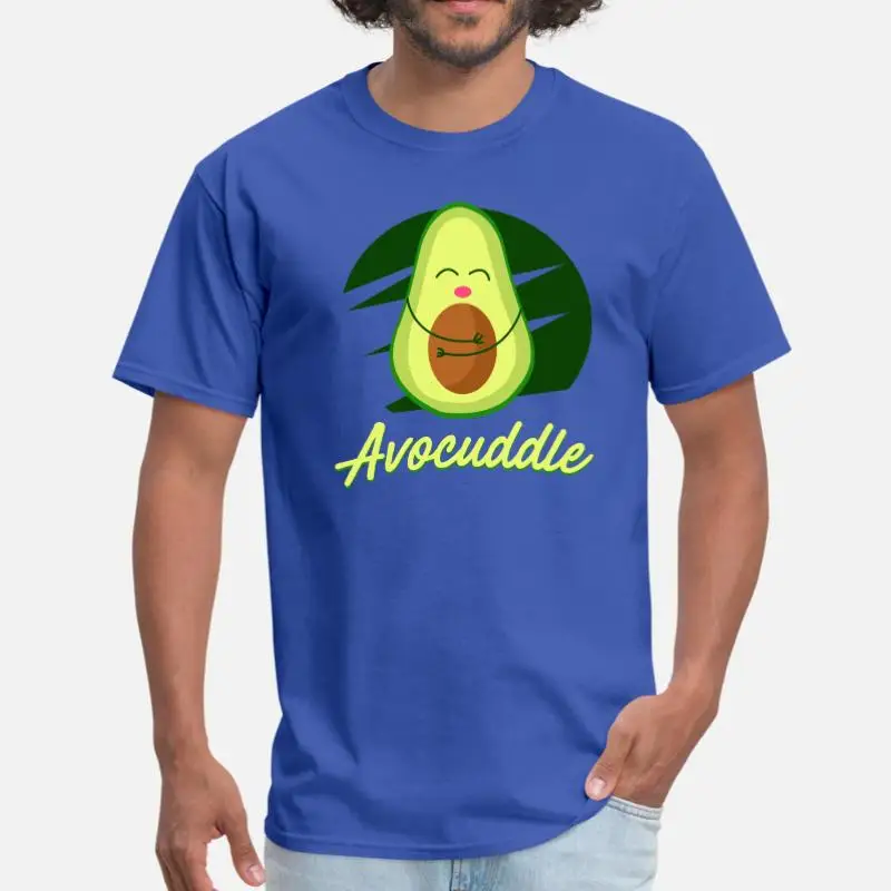 Men-Blue Новое поступление, футболка авокадо Avocuddle для мужчин и женщин, круглый воротник, забавная футболка, мужская, негабаритная, S-5xl, женская футболка - Цвет: Men-Blue