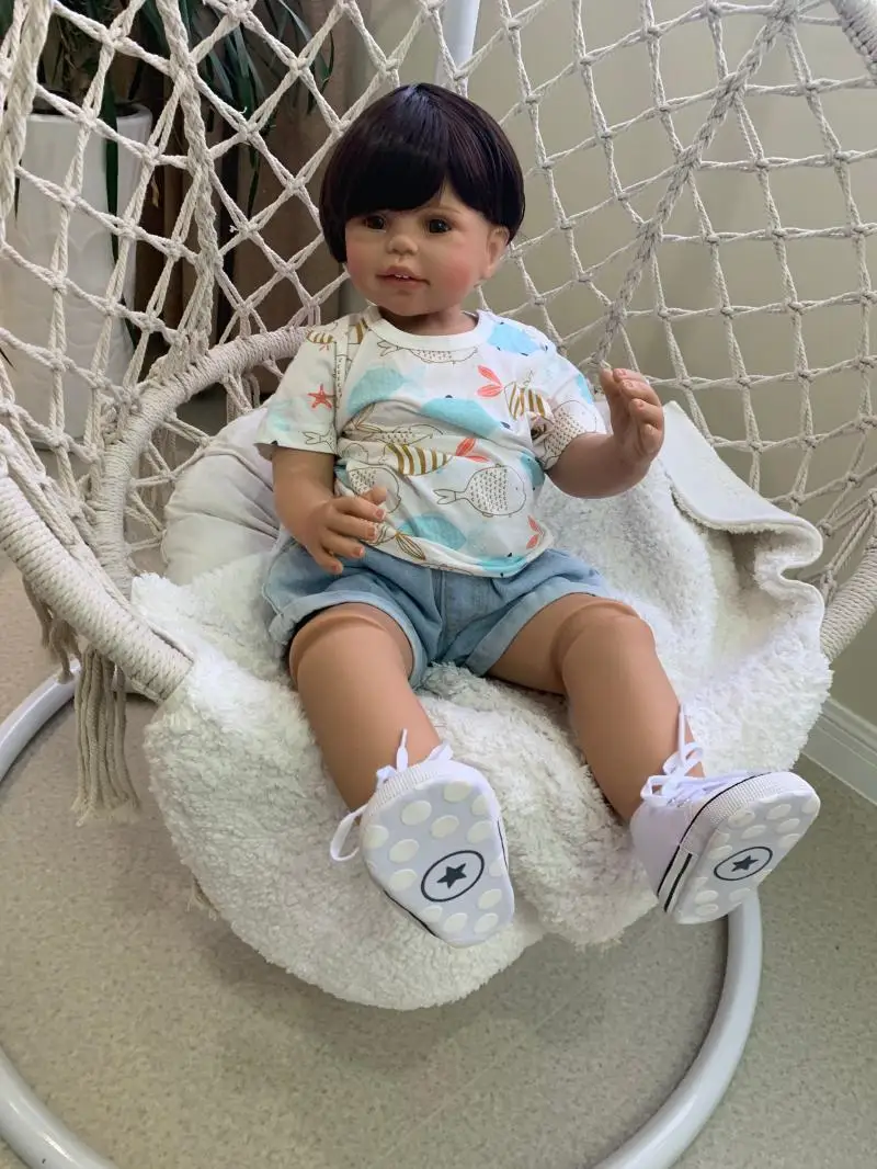 70cm new Bebes reborn doll vinyl body toddler Flexible joint adorable Lifelike Children's clothing model Bonecas toy menina gift 70cm new Bebes reborn doll vinyl body toddler Flexible joint adorable Lifelike Children's clothing model Bonecas toy menina gift