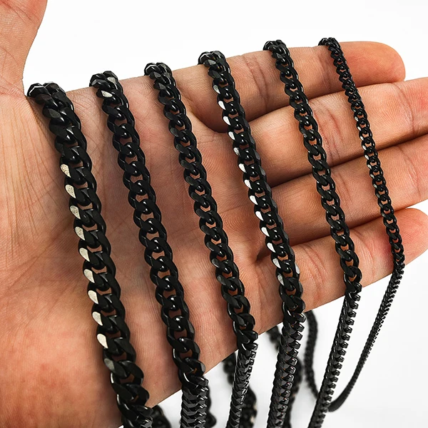 3,5-9mm klobige Edelstahl Link Miami Bordstein kubanische Kette Halskette für Männer Frauen Rock HipHop Punk Boy Hals Halsreif Metalls chmuck – Detail 1