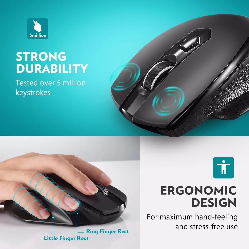 VicTsing MM057 Wireless Mouse Upgraded 2400DPI Adjustable Full Size Ergonomic Design Mouse For LaptopNotebookPCComputer (3)