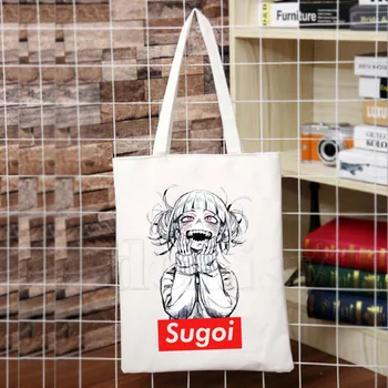 

My Hero Academia Fashion Canvas Bag Women Girls Simple Large Capacity Storage Handbag Shoulder Bag Tote Reusable Student Bookbag
