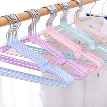 

10 Pcs Multifunction Household Drying Non-slip Stainless Steel Hangers Without Trace Support Clothes Hangers Metal Hangers