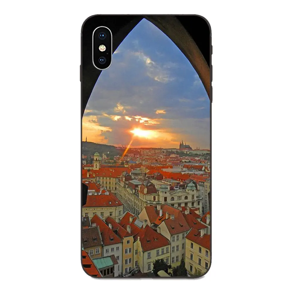 Для Apple iPhone 4 4S 5 5S SE 6 6S 7 8 Plus X XS Max XR Мягкий Силиконовый ТПУ Черный рисунок кожи Праги пейзаж - Цвет: as picture