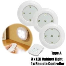 

Wireless LED Puck Lights-5 LED Remote Control Touch Lamp-Pat Lamp Night Lamp with Remote Lighting for Kitchen Under Cabinet
