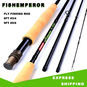 

Carbon Fly Fishing Rod 8FT #3/4 9FT #5/6 Fishing Rod 2.7M Fly Rod 4 Sections Hard Rods Trout Fishing Pole Fish Tackle Pesca
