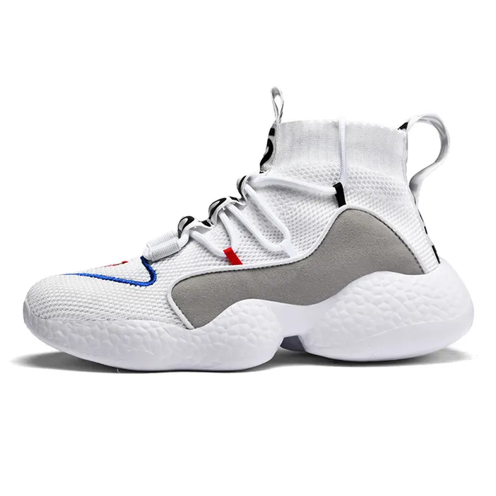 VSIOVRY/Новинка; амортизирующая Мужская баскетбольная обувь; износостойкая Женская баскетбольная спортивная обувь; зимние теплые уличные Прогулочные кроссовки для мужчин - Цвет: White