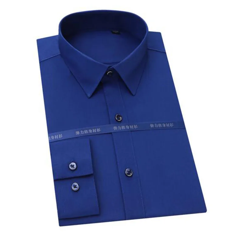 Деловое мужское платье однобортные рубашки Camisa, квадратный воротник не нуждается в глажке бамбуковое волокно эластичная рубашка весенняя одежда