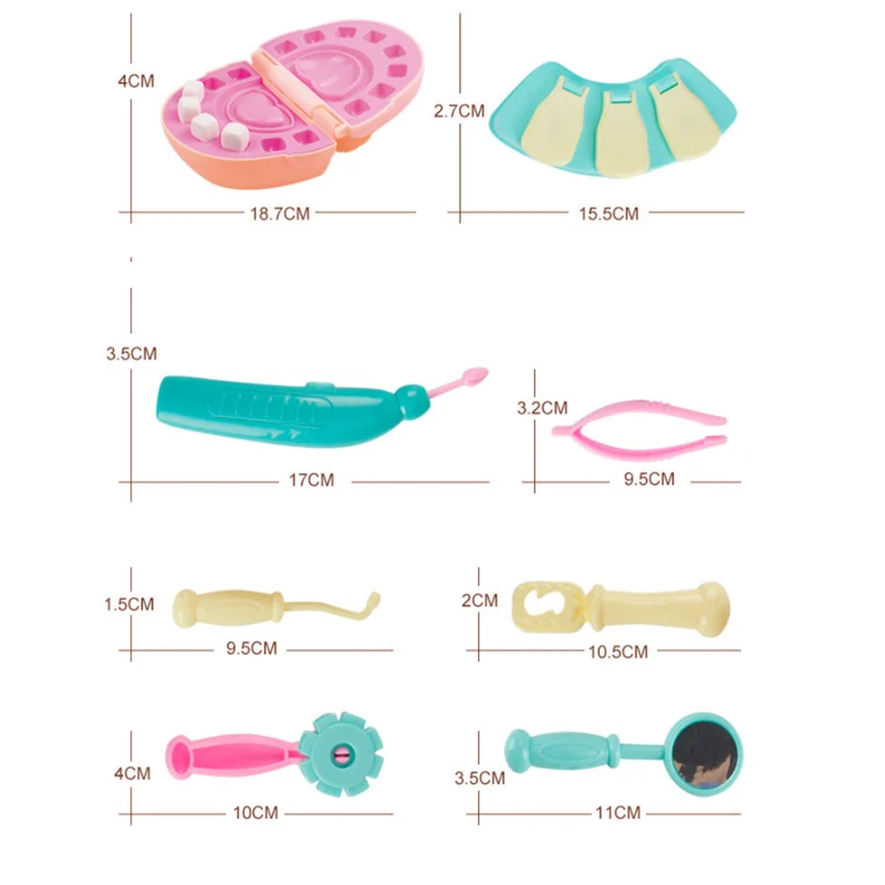 Children Plasticine Tools Pretend Play Toy Dentist Check Teeth Model Set Clay Mold Toy Role Play Early Learning Toys 5