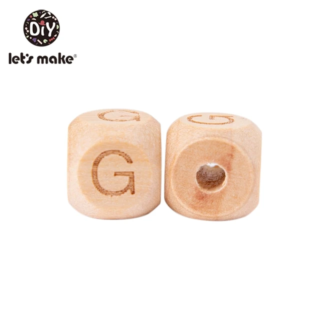 Let'S Make Wooden Beads For Rattles 500Pc Square Beech Wood Alphat English Letter Beads Baby Toys Diy Handmaking Wooden Teether G
