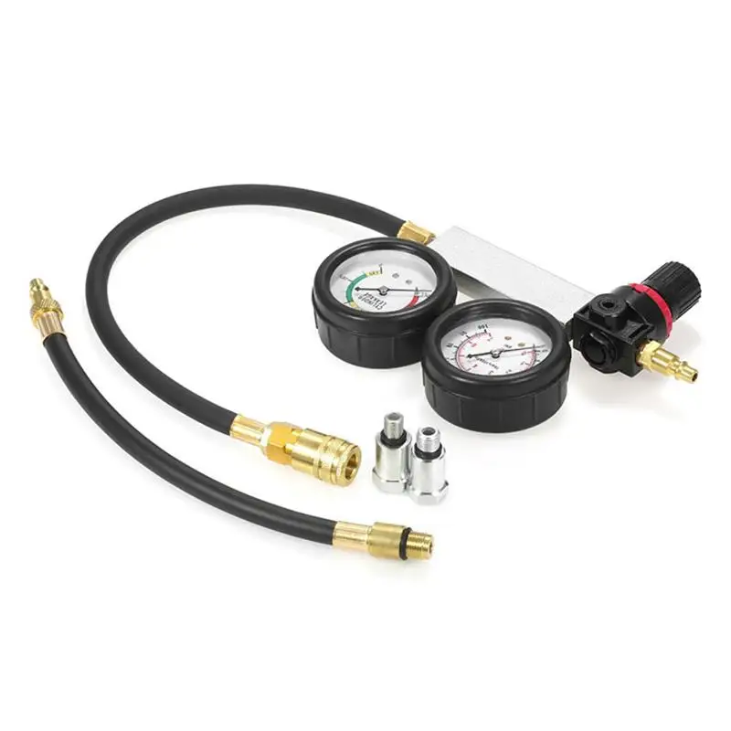 0-100PSI тестер утечки цилиндра компрессионный детектор утечки комплект бензиновый манометр двигателя инструмент двойной измерительный прибор системы автомобильные инструменты
