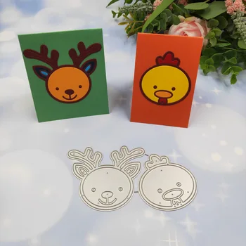 

Cute Elk and Chick Avatar Metal Cutting Dies Animals Dies For DIY Craft Scrapbooking Cards Decorative 2020