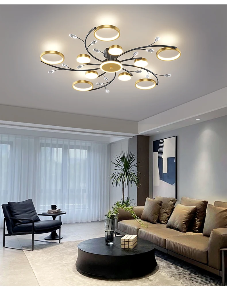 New Modern LED Chandeliers For Bedroom Living Hall Dining StudyRoom Lustre Indoor Lighting Chandelier Crystal Lamp droppshipping wayfair chandeliers