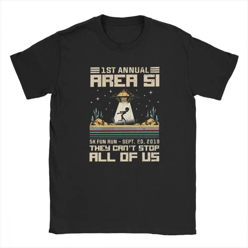 

one yona Men 5k Fun Run They Can't Stop All Of Us T Shirt Storm Area 51 Alien UFO Space Ship Saucer Vintage Tees T-Shirts