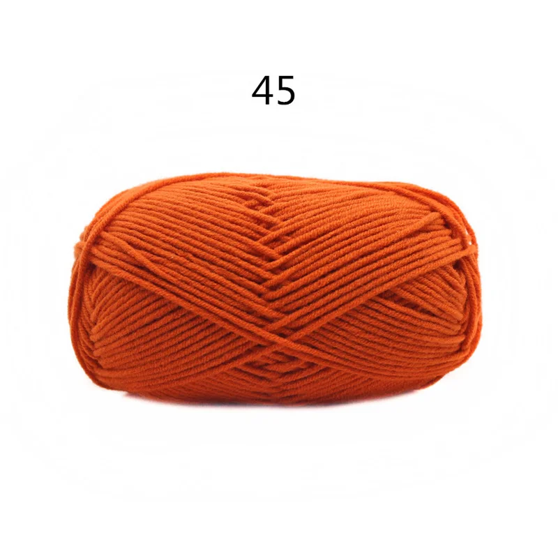 45 36pcs 36 шт./лот, ручная вязка, шерстяная линия, окрашенная, горячая Распродажа, хлопковая Детская Пряжа молочного оттенка, гребенная хлопковая пряжа для вязания крючком, 62 цвета - Цвет: 45 36pcs