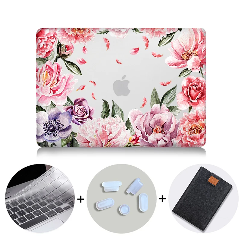 MTT чехол для ноутбука с цветочным узором и кристаллами для Macbook Air 11 13 Pro retina 13 15 дюймов с сенсорной панелью, Жесткий Чехол для ноутбука - Цвет: MB12