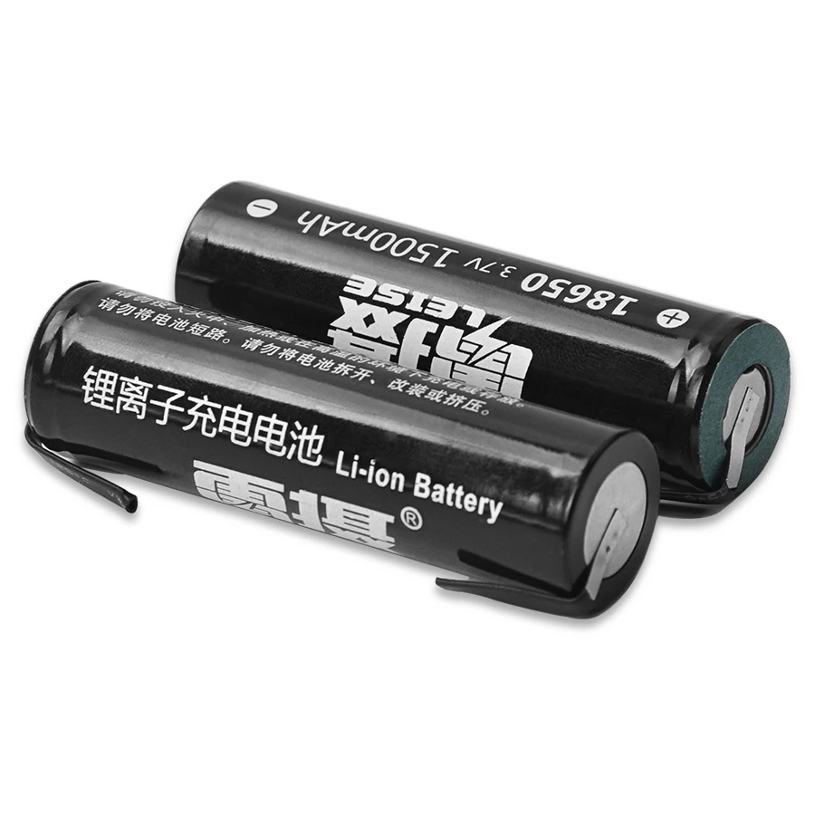 2pcs Новая 18650 1500mah 3,7 V Плоская верхняя литий-ионная аккумуляторная батарея с сваркой никель листовые батареи для банка питания - Цвет: 2pcs