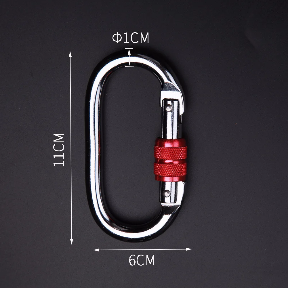 1 шт. карабин для скалолазания, для йоги, гамака, 25KN, безопасный замок, инструмент для выживания, крючок для кемпинга, скалолазания P