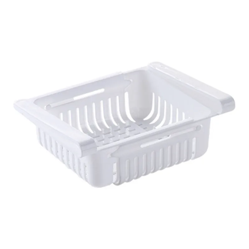 

Kitchen Organizer Adjustable Kitchen Refrigerator Storage Rack Fridge Freezer Shelf Holder Pull-out Drawer Organiser Space Saver