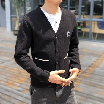 

2020 New Style MEN'S Knitted Cardigan Trend British Sportsman Knitted Cardigan Chenille Cardigan Sweater Male