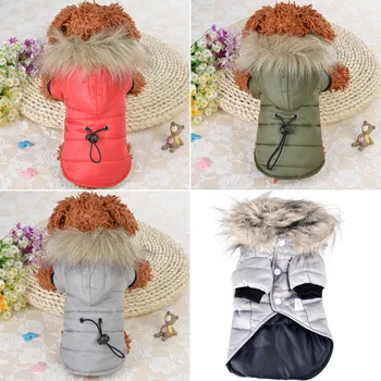 

Hood Puppy Jacket Clothing Winter Warm Small Dog Clothes Pet Dog Coat Chihuahua Soft Fur For Chihuahua Small Large Dogs
