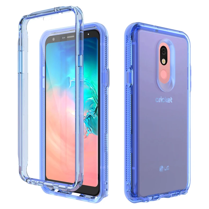 3 в 1 жесткий чехол для LG G8 ThinQ сверхмощный защитный чехол со встроенным протектором экрана против скольжения для LG Stylo 5 задняя крышка - Цвет: Синий
