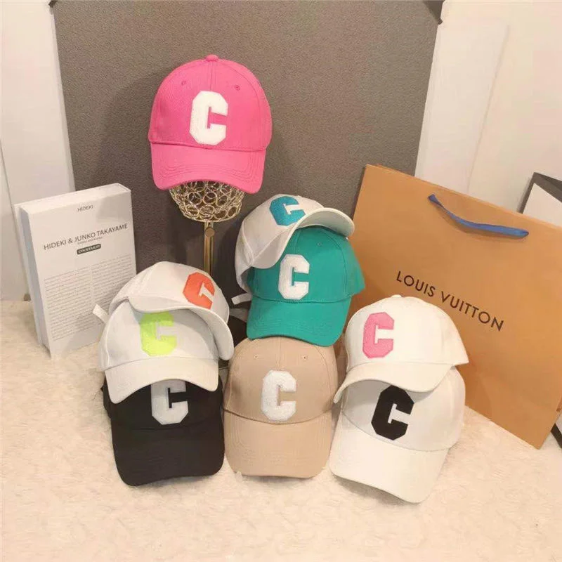 Baseball Cap Sun Hat Hip Hop Street C Letter Adjustable For Men Blue White Trucker Outdoor Sport