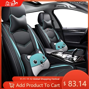 

FUZHKAQI leather car seat cover For nissan almera kia spectra ssangyong actyon vw passat b5 b6 car styling auto accessories