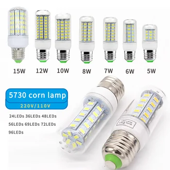 LED 옥수수 램프 전구 홈 샹들리에 조명, 따뜻한 차가운 흰색, 220V, E12, E27, E14, B22, G9, GU10, 24, 36, 48, 56, 69, 72 LED