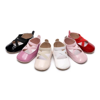 

Baby Girls Moccasins Toddler PU Anti-Slip Shoes Newborn Cross Elastic Princess First Walkers Infant Soft Soled Crib Shoes 2019