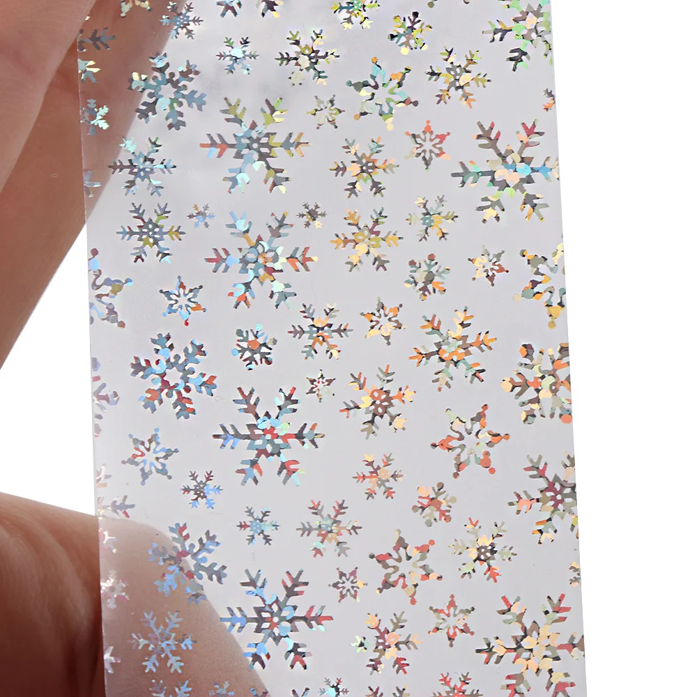 100x4 см Рождественский узор для наклейки на ногти 3D Снежинка звезда лазер Блестящий Рождественский дизайн ногтей Переводные фольги для наклейки на год