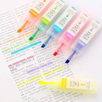 

Aihao Fluorescent Pen Marking Pen Transparent Stationery Color Dull Polish Fluorescent Pen Marking Pen Oblique Crude Creative Gl