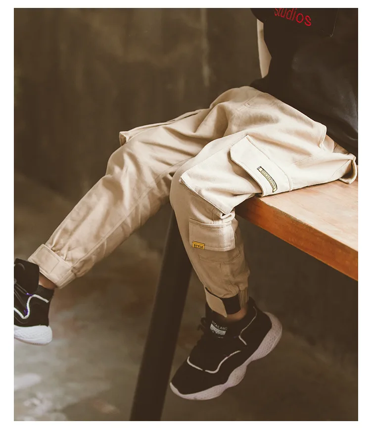 BOY'S Pants Spring Clothing New Style Korean-style Casual Pants Middle And Large Children Bib Overall Spring And Autumn Tro