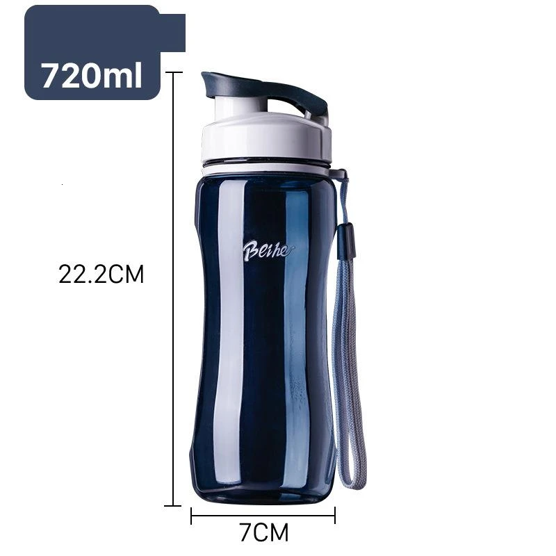560ml/720ml High Capacity Plastic Water Bottle Outdoor Sport Portable Bottle Concise Bodybuilding Kettle Travel Cup Drinkware - Цвет: 720ml orange